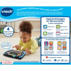 VTech Tablette P'tit Genius Magic Light - Tablette Pour Enfant -VTech Jouets Soldes Magasin 80 551705 dos boite