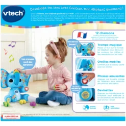 VTech Gontran, Mon éléphant Gourmand -VTech Jouets Soldes Magasin 80 552705 dos boite