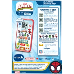 VTech Le Smartphone éducatif De Spidey 7 VTech Le Smartphone éducatif De Spidey -VTech Jouets Soldes Magasin 80 554405 dos boite