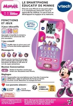 VTech Le Smartphone éducatif De Minnie 11 VTech Le Smartphone éducatif De Minnie -VTech Jouets Soldes Magasin 80 562005 dos boite
