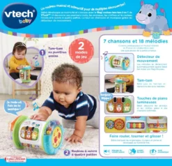 VTECH BABY Magi Rouleau Tam-tam 3 En 1 25 VTECH BABY Magi Rouleau Tam-tam 3 En 1 -VTech Jouets Soldes Magasin 80 562605 dos boC3AEte