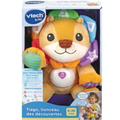 VTECH BABY Tiago, Lionceau Des Découvertes - Peluche Interactive -VTech Jouets Soldes Magasin 80 607105 Tiago lionceau des dC3A9couvertes box