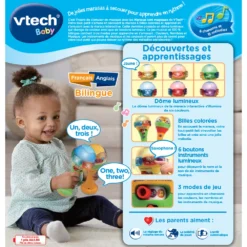 VTECH BABY Maracas Lumi Magiques - Jouet Musical -VTech Jouets Soldes Magasin 80 607505 maracas lumi magiques dos