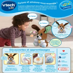 VTECH BABY Toutou Parle Avec Moi - Chien Peluche Interactif 9 VTECH BABY Toutou Parle Avec Moi - Chien Peluche Interactif -VTech Jouets Soldes Magasin 80 610105 Toutou parle avec moi dos