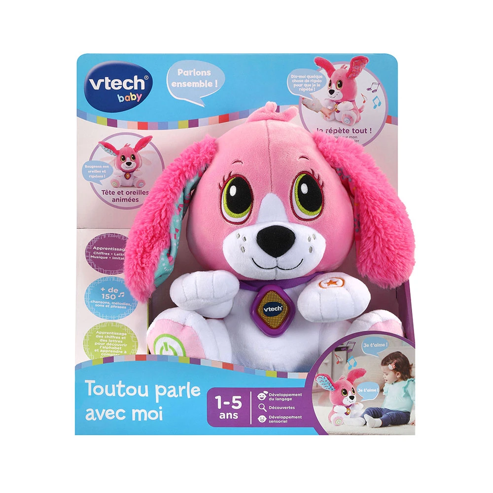 VTECH BABY Toutou Parle Avec Moi Rose - Peluche Interactive 6 VTECH BABY Toutou Parle Avec Moi Rose - Peluche Interactive – Image 6