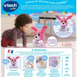 VTECH BABY Toutou Parle Avec Moi Rose - Peluche Interactive 13 VTECH BABY Toutou Parle Avec Moi Rose - Peluche Interactive -VTech Jouets Soldes Magasin 80 610155 dos boite
