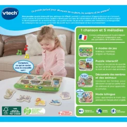 VTech Mon Premier Puzzle Interactif Des Animaux -VTech Jouets Soldes Magasin 80 613645 dos boite