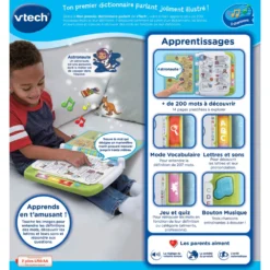 VTech Mon Premier Dictionnaire Parlant -VTech Jouets Soldes Magasin 80 614405 dos boite