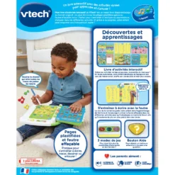 VTech Mon Livre D'activités Interactif - J'écris, Je Joue Et J'apprends -VTech Jouets Soldes Magasin 80 614905 dos boite