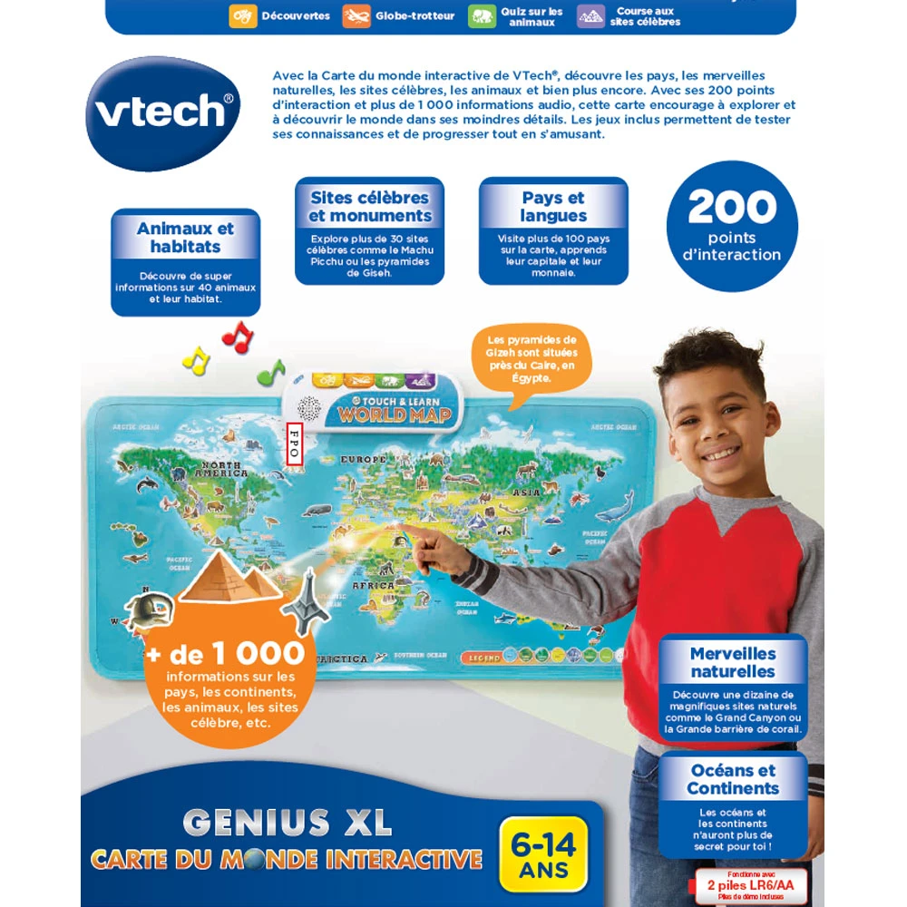VTech Genius XL - Carte Du Monde Interactive 6 VTech Genius XL - Carte Du Monde Interactive – Image 6